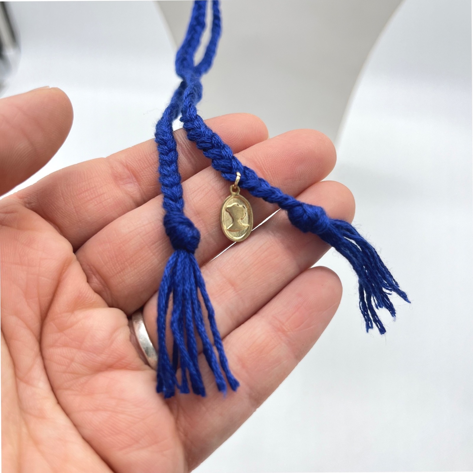 Free People Ariana Ost At The Market Multicolored Shell Bead Necklace Blue Cord — image 5 of 8